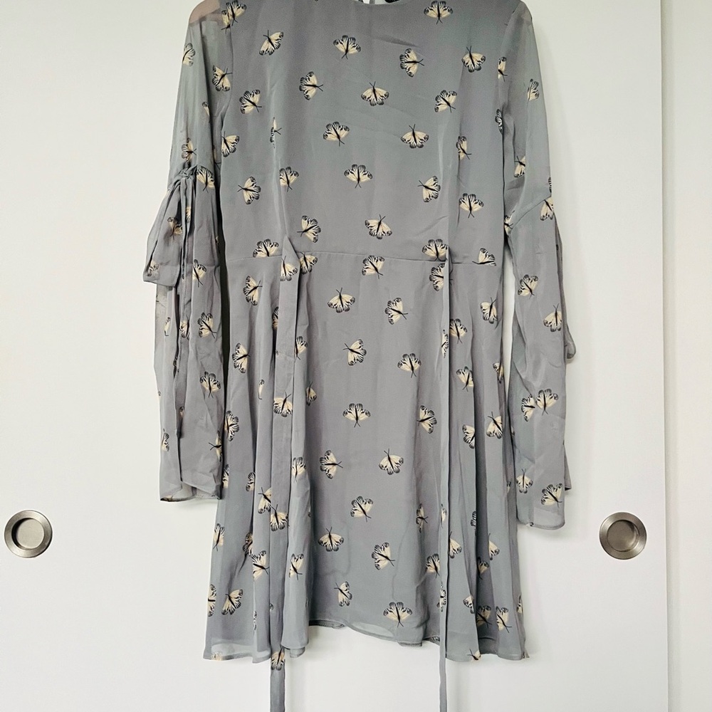 Topshop Gray Dress w/ Moth Print